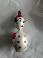 Oude glazen kerstbal model pinokkio-clown lange neus, Diversen, Kerst, Ophalen of Verzenden, Gebruikt