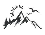 auto bus camper caravan sticker mountain tops, The River House, Info@theriverhouse.nl, Nieuw, Ophalen of Verzenden