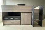 Midden hoogslaper met bureau, Ophalen, Gebruikt, 90 cm, Eenpersoons