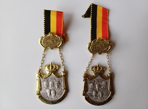 Medaille Plombières België Koningen en Koninginnen 1980 1981, Postzegels en Munten, Penningen en Medailles, Overige materialen