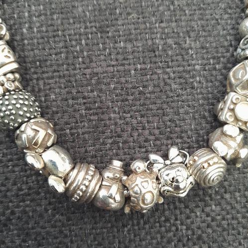 Originele Pandora ketting met veel bedels, Sieraden, Tassen en Uiterlijk, Kettingen, Gebruikt, Zilver, Zilver, Met strass, Ophalen of Verzenden