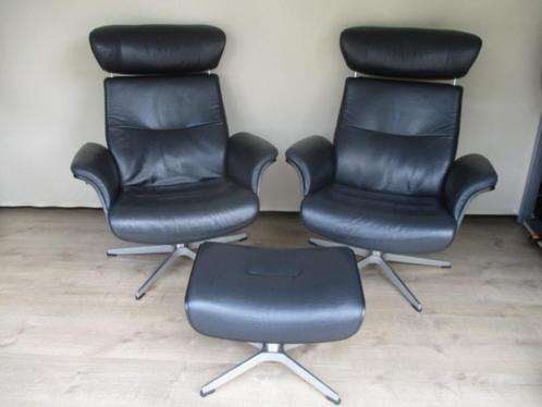 KEURIGE set Conform Time out antraciet / zwart Medium, Huis en Inrichting, Fauteuils, Zo goed als nieuw, Hout, Leer, Metaal, Overige materialen
