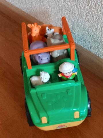 Little People Jungle auto met 4 dieren en hond