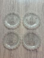 Set van 4 vintage glazen bordjes, Huis en Inrichting, Keuken | Servies, Ophalen of Verzenden, Zo goed als nieuw, Glas