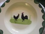Zeller keramik Kip en haan diepe-/soepborden 25 cm en 21 cm, Ophalen, Gebruikt, Overige stijlen, Bord(en)
