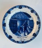 Porceleyne fles Delft  Blauw Kerstbordje 1918, Ophalen of Verzenden