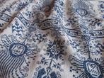 Geborduurd tafelkleed blauw/wit hand geborduurd 200/128, Verzenden, Zo goed als nieuw, Rechthoek, Binnen