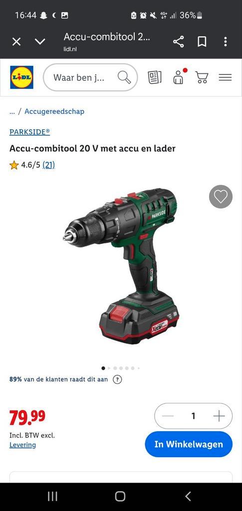 Parkside Gereedschap - 50% Korting!, Doe-het-zelf en Verbouw, Gereedschap | Boormachines, Nieuw, Boor- en Schroefmachine, Minder dan 400 watt