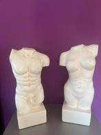Borstbeelden vrouw en man, Huis en Inrichting, Woonaccessoires | Zuilen en Pilaren, Ophalen, Zo goed als nieuw