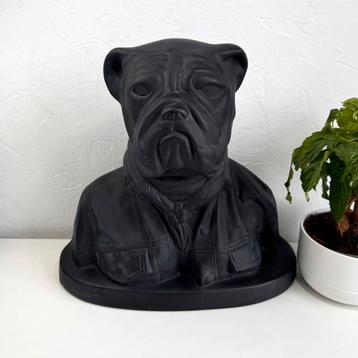 Vintage handgemaakt Bulldog hond beeld beschikbaar voor biedingen