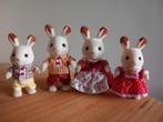 Sylvanian families chocolade konijn familie compleet, Ophalen of Verzenden, Zo goed als nieuw, Poppenhuis