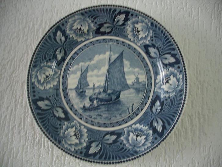 delftsblauw antiek delft handwerk schip zeischip molen bord, Antiek en Kunst, Antiek | Wandborden en Tegels, Ophalen of Verzenden