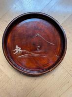 Antiek dienblad Japans gelakt hout mount Fuji, Antiek en Kunst, Curiosa en Brocante, Ophalen of Verzenden