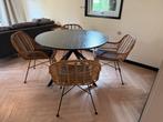 Eettafel set met 4 stoelen, 100 tot 150 cm, Zo goed als nieuw, Vier personen, Rechthoekig