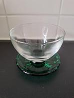 Kristalunie glazen coupe groen., Ophalen of Verzenden