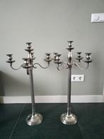 2 Vloer kandelaars voor 5 kaarsen, Ophalen of Verzenden, Metaal, Kandelaar, Minder dan 25 cm