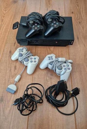 Sony PlayStation 2 Console Black + 4 Controllers + 8GB Card beschikbaar voor biedingen
