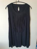 Lange mouwloze zwarte top met franjes, Sybel maat 2, Zwart, Zo goed als nieuw, Sybel, Shirt of Top