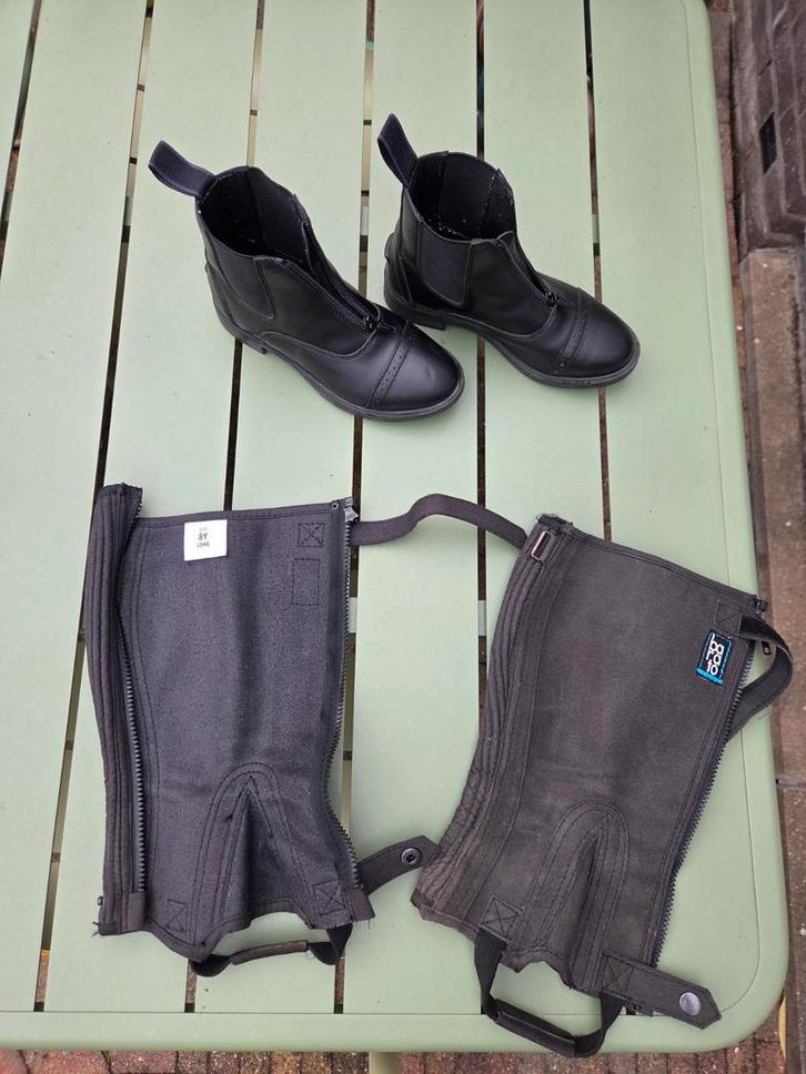 Jodhpurs en chaps maat 33, Dieren en Toebehoren, Paardrijkleding, Zo goed als nieuw, Kinderen, Schoeisel, Overige soorten, Ophalen