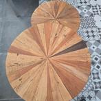 houten salontafel met metalen frame, Huis en Inrichting, Tafels | Salontafels, Ophalen, 50 tot 100 cm, Rond, 50 tot 100 cm