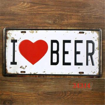 Nieuw Metalen Wandbord * i love bier beer 15x30cm beschikbaar voor biedingen
