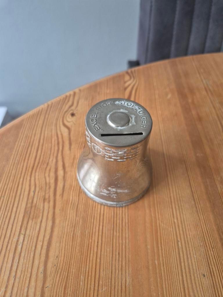 Spaarpot excelsior stofzuiger, Verzamelen, Ophalen of Verzenden, Gebruikt, Metaal of Blik, Object of Gebouw