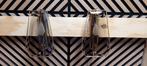 Vintage messing & rookglas wandlamp lamp, Ophalen of Verzenden, Zo goed als nieuw