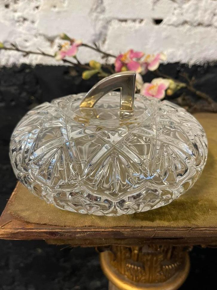 Vintage kristalglazen bonbonnière schaal Walther glas, Antiek en Kunst, Antiek | Glas en Kristal, Ophalen of Verzenden