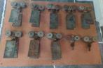 10 Vintage Henderson rollen van oude boederijschuifdeuren, Ophalen, Gebruikt, IJzer