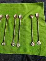 Leuke Cocktail Lepels met Bloem Motief, Ophalen, Zo goed als nieuw, Rvs of Chroom, Los bestek