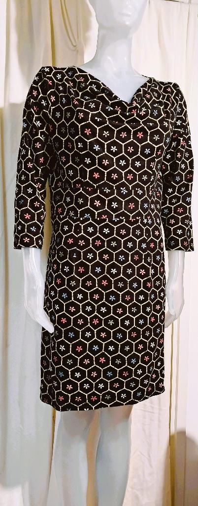 KING LOUIE 🎀 overal motief stretch jurk mt L, Kleding | Dames, Jurken, Zo goed als nieuw, Maat 38/40 (M), Overige kleuren, Knielengte