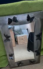 Spiegel met metalen rand, Huis en Inrichting, Woonaccessoires | Spiegels, Ophalen, Minder dan 50 cm, Zo goed als nieuw, Minder dan 100 cm