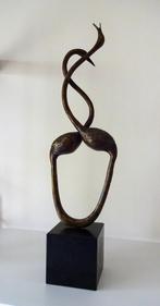 Bronzen beeld van twee vogels met lange hals 0652-b, Antiek en Kunst, Antiek | Koper en Brons, Ophalen of Verzenden, Brons