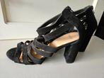 Sandalen hak schoenen pumps zwart Manfield 42 bijna nieuw, Zwart, Ophalen of Verzenden, Zo goed als nieuw, Schoenen met hoge hakken