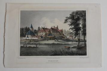 WOERDEN KASTEEL KERK STRAFGEVANGENIS Staalgravure Terwen GS5 beschikbaar voor biedingen