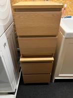 MALM Ladekast 2 lades, wit gelazuurd eikenfineer, Huis en Inrichting, Kasten | Ladekasten, Ophalen, Minder dan 50 cm, 1 of 2 laden