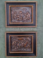 Paar reliëfjes van koper putto putti, 19e eeuw., Ophalen, Koper