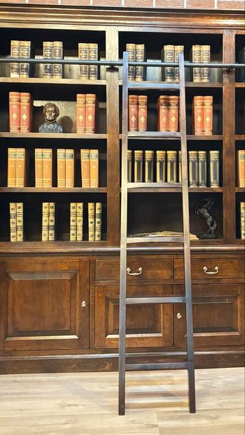 Boekenkast met Ladder eikenhout - afbeelding 11