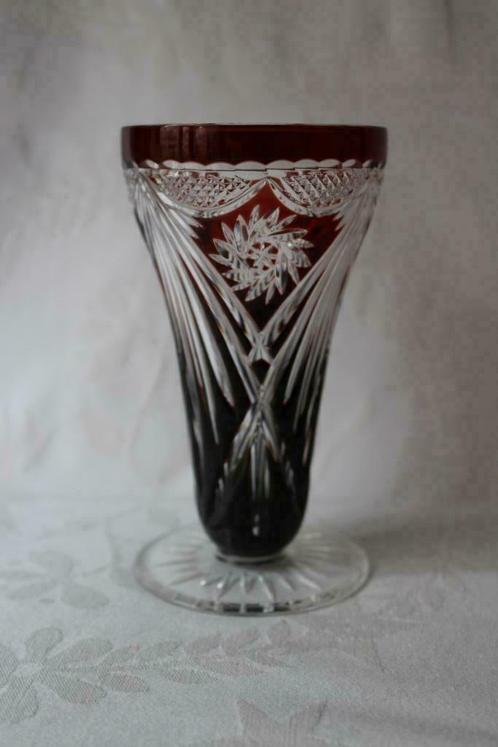 Antieke Boheemse Josephinenhutte kristallen vaas c 1930, Antiek en Kunst, Antiek | Glas en Kristal, Ophalen of Verzenden