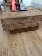 Robuuste houten salontafel, Huis en Inrichting, Tafels | Salontafels, Gebruikt, Minder dan 50 cm, Eikenhout, Vierkant