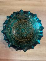 Handgemaakte Oosterse schalen uit India – turquoise/goud, Ophalen of Verzenden