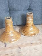 bijzonder stel antieke landelelijk kandelaars 19e, Ophalen of Verzenden, Koper of Brons