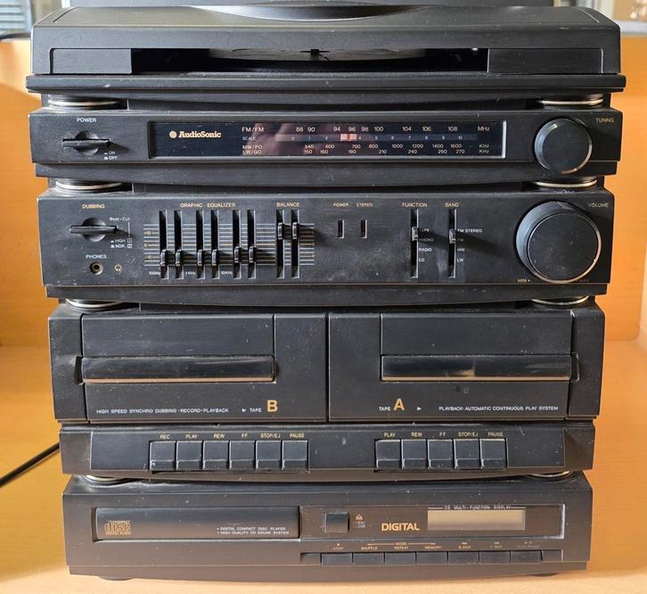 Audiosonic SMC-5932CD Micro System - As is, Audio, Tv en Foto, Stereo-sets, Gebruikt, Cassettedeck, Cd-speler, Tuner of Radio