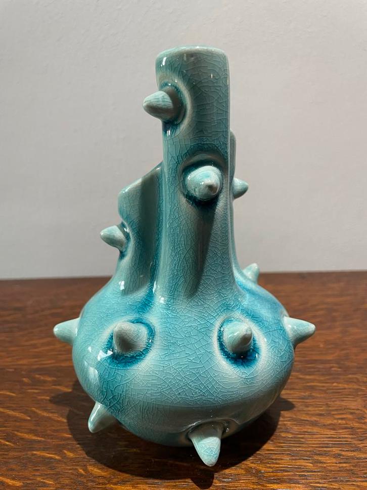 Stoer en opvallend Lichtblauw Vaasje, Antiek en Kunst, Antiek | Vazen, Ophalen