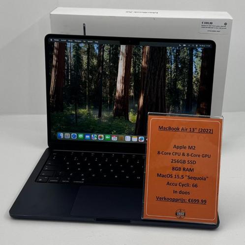 MacBook Air 2022 13inch Laptop | Apple M2 256GB SSD 8GB RAM, Computers en Software, Apple Macbooks, Zo goed als nieuw, MacBook Air