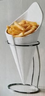 Puntzakhouder voor frieten (4 stuks), Nieuw, Ophalen of Verzenden, Kom(men), Effen