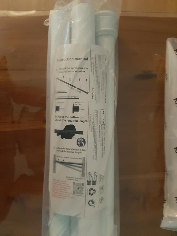 Douchegordijn + stang, Huis en Inrichting, Badkamer | Badtextiel en Accessoires, Nieuw, Ophalen