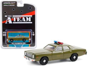 1977 Plymouth Fury van Greenlight 1/64 The A-team mil police beschikbaar voor biedingen