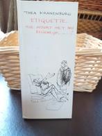 Etiquette, Ophalen of Verzenden, Zo goed als nieuw, Thea kranenburg, Eén auteur