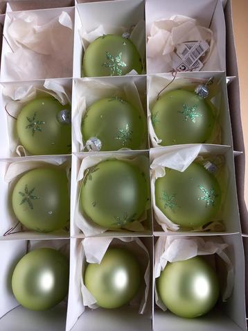 Groene Kerstballen Set van 9 beschikbaar voor biedingen